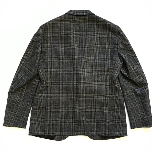 Sartoria Loro Piana Sport Coat Jacket Mens 54 R 44 Gray Plaid Wool Silk Lined - Picture 12 of 14